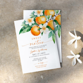 Orangefarbenes Sweet 16 Geburtstag Einladung