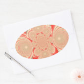 Orangefarbenes Swirl-Design Ovaler Aufkleber (Umschlag)