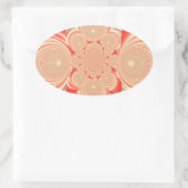Orangefarbenes Swirl-Design Ovaler Aufkleber (Tasche)