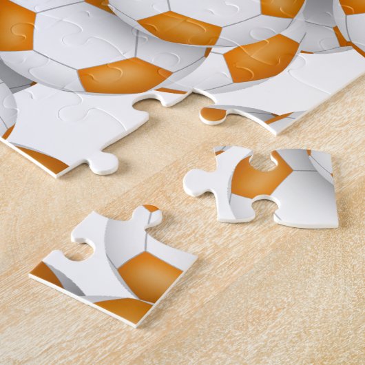 Orangefarbenes Team Farben Fußball Puzzle (Seite)