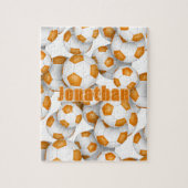 Orangefarbenes Team Farben Fußball Puzzle (Vertikal)