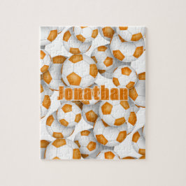 Orangefarbenes Team Farben Fußball Puzzle