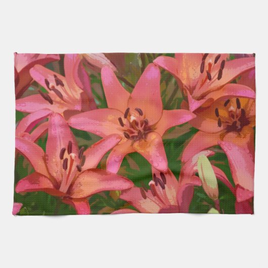 Orangefarbenes Tigerlilie Küchentuch (Horizontal)