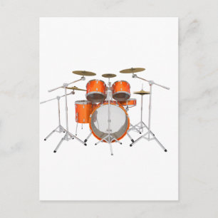 Orangefarbenes Trommelkit: Postkarte