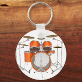 Orangefarbenes Trommelkit: Schlüsselanhänger (Vorderseite)