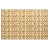 Orangefarbenes tropisches Ananas Fruchtmuster Stoff (Yard (91,4 cm))