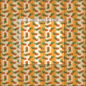 Orangefarbenes tropisches Ananas Fruchtmuster Stoff (Kachel)