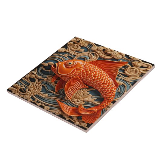 Orangefarbenes tropisches Meerwasser Fliese (Seite)