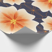 Orangefarbenes tropisches Muster Geschenkpapier (Ecke)