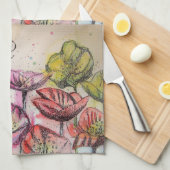 Orangefarbenes Tulpenmoor Geschirrtuch (Viertel Falte)