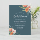 Orangefarbenes und Aquamarines blauer Frühling Bra Einladung (Stehend Vorderseite)