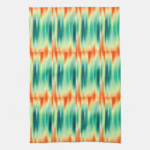 Orangefarbenes und Aquamarines Mosaikmuster Geschirrtuch (Vertikal)