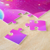 Orangefarbenes und blaues Herz-Muster Puzzle (Seite)