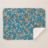 Orangefarbenes und blaues Muster Sherpadecke (Vorderseite (Horizontal))