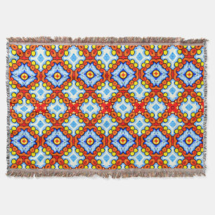 Orangefarbenes und blaues Retrotidenmuster Decke