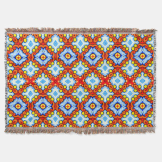 Orangefarbenes und blaues Retrotidenmuster Decke