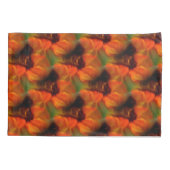 Orangefarbenes und braunes Abstraktes Kunstmuster Kissenbezug (Rückseite)