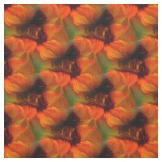 Orangefarbenes und braunes Abstraktes Kunstmuster Stoff (Muster)