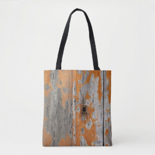 Orangefarbenes und braunes Holzbrett Tasche