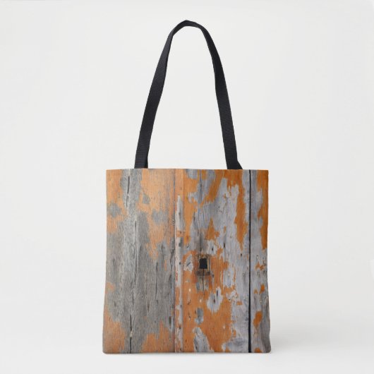 Orangefarbenes und braunes Holzbrett Tasche (Vorderseite)