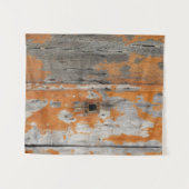 Orangefarbenes und braunes Holzbrett Wandteppich (Vorderseite (Horizontal))