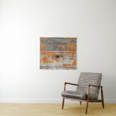 Orangefarbenes und braunes Holzbrett Wandteppich (Beispiel (Horizontal))