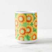 Orangefarbenes und gelbes Blumenmuster Kaffeetasse (Mittel)