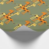 Orangefarbenes und gelbes Giraffenpapier Geschenkpapier (Ecke)
