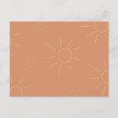 Orangefarbenes und gelbes Strichmännchen Sonnenstr Postkarte (Vorderseite)