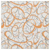 Orangefarbenes und graues Retro-Muster Stoff (Muster)