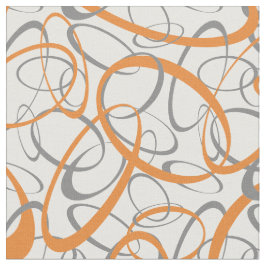Orangefarbenes und graues Retro-Muster Stoff