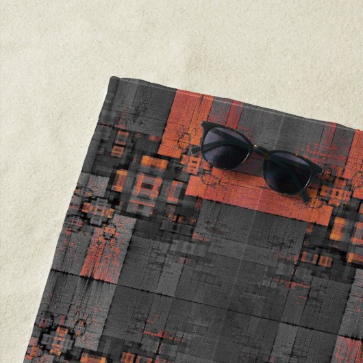 Orangefarbenes und graues Strandtuch (Beispiel)