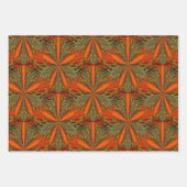 Orangefarbenes und grünes abstraktes Design Geschenkpapier Set (Vorderseite 2)