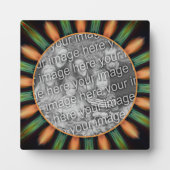 Orangefarbenes und grünes Abstraktes Foto Fotoplatte (Vorderseite)