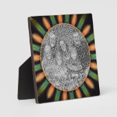 Orangefarbenes und grünes Abstraktes Foto Fotoplatte (Vorderseite)