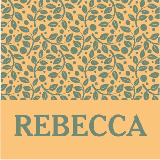 Orangefarbenes und grünes Leaf-Muster Aufkleber (Vorderseite)