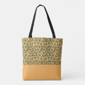 Orangefarbenes und grünes Leaf-Muster Tasche (Rückseite)