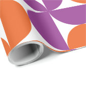 Orangefarbenes und Lila Mittelalter Modernes Muste Geschenkpapier (Rolleneckpunkt)