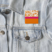 Orangefarbenes und rosa Blumenmuster Button (Beispiel)