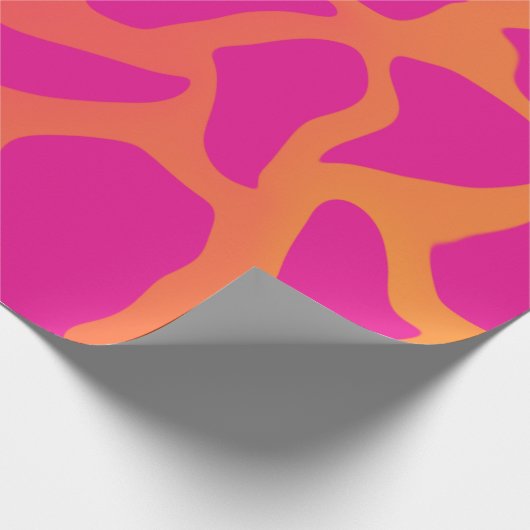 Orangefarbenes und rosa glänzendes Schleifpapier Geschenkpapier (Ecke)