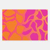 Orangefarbenes und rosa glänzendes Schleifpapier Geschenkpapier Set (Vorderseite 3)