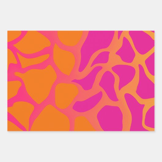 Orangefarbenes und rosa glänzendes Schleifpapier Geschenkpapier Set (Vorderseite 2)