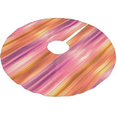 Orangefarbenes und rosa Streifen-Baumrock Polyester Weihnachtsbaumdecke (Schrägansicht)