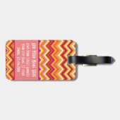Orangefarbenes und rosa Zickzack Muster mit Monogr Gepäckanhänger (Rückseite horizontal)