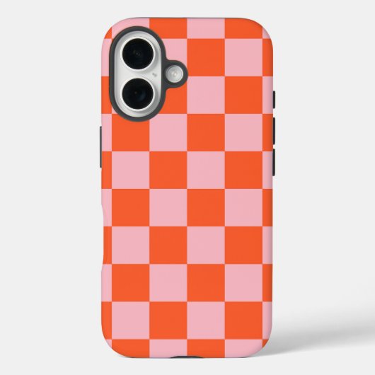 Orangefarbenes und rosafarbenes Prüfmuster Case-Mate iPhone Hülle (Rückseite)