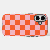 Orangefarbenes und rosafarbenes Prüfmuster Case-Mate iPhone Hülle (Rückseite (Horizontal))