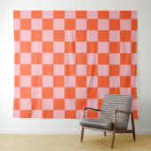 Orangefarbenes und rosafarbenes Prüfmuster Wandteppich (Beispiel (Horizontal))