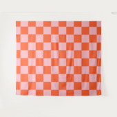 Orangefarbenes und rosafarbenes Prüfmuster Wandteppich (Vorderseite (Horizontal))
