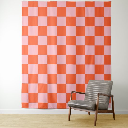 Orangefarbenes und rosafarbenes Prüfmuster Wandteppich (Beispiel)