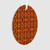 Orangefarbenes und rotes Handgezeichnetes Muster Ornament (Vorderseite)